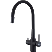 Смеситель для кухни Paulmark Salix Sa213419-AN с подключением к фильтру, гибким изливом, антрацит