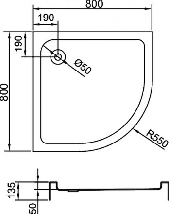 душевой поддон vegas-glass 80×80 см, hg-012-80