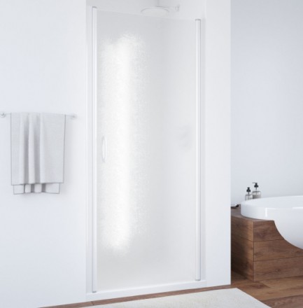 дверь для душевой кабины в нишу vegas glass ep 60 01 02 профиль белый, стекло шиншилла