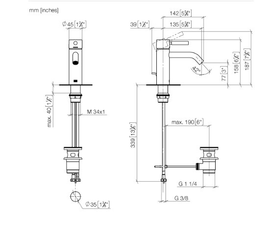 смеситель для раковины dornbracht meta 33502660-06 цвет платина матовая