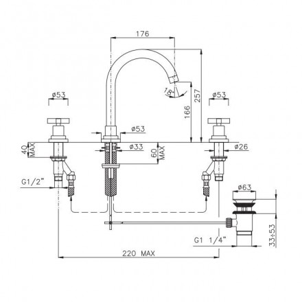 смеситель для раковины nicolazzi mac kinley 05 2208cr29