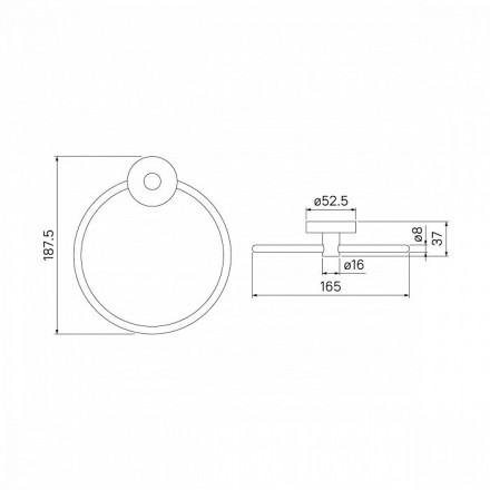 Полотенцедержатель кольцо Iddis Sena сплав металлов SENSSO0i51