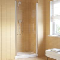 Дверь для душевой кабины в нишу Vegas Glass EPux 65 07 01 профиль матовый хром, стекло прозрачное