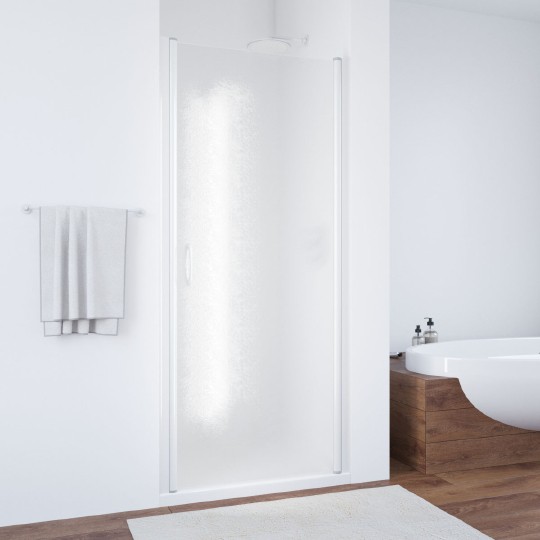 Дверь для душевой кабины в нишу Vegas Glass EP 60 01 02 профиль белый, стекло шиншилла