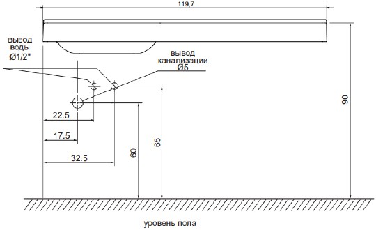 раковина подвесная цвет и стиль фридом 120 нф-00013512 левая, белая