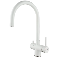 Смеситель для кухни Paulmark Heller He213218-431, белый матовый