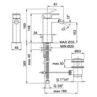 смеситель для биде fantini mare 51 02 1008f