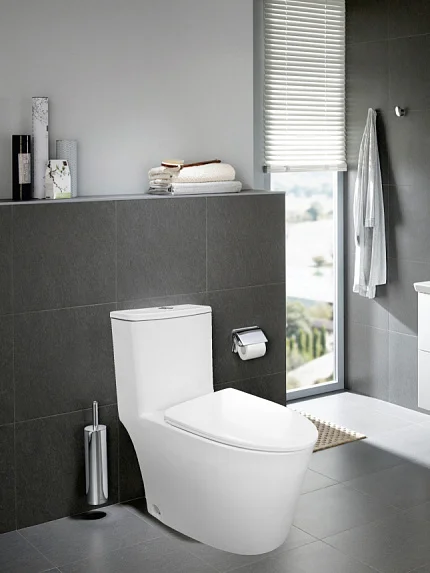 унитаз моноблок azario ansa az-2301 напольный, безободковый, горизонтальный слив, с сиденьем микролифт, 69.5x38.5x77.5 см, белый