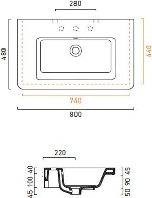 раковина подвесная catalano new light 180li4800 80x48 см, цвет белый снято с производства