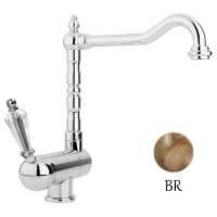 Смеситель для кухни с регулируемым углом наклона излива бронза, ручка Swarovski Cezares Vintage VINTAGE-LLPM2-02-Sw