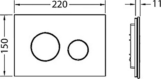 кнопка для инсталляции tece loop glass 9240655 черная цвет хром матовый