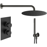 Душевой комплект Plumberia Selection IXO KITXOT18QNO 250 мм, с термостатом, черный матовый