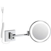 Зеркало косметическое Timo Luiro 18474/00 с 5x увеличением, настенное, с подсветкой, выключателем, хром