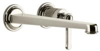 Смеситель Gessi Venti20 65088#149 для раковины, встраиваемый, излив: 24.3 см, внешняя часть, цвет Finox Brushed Nickel