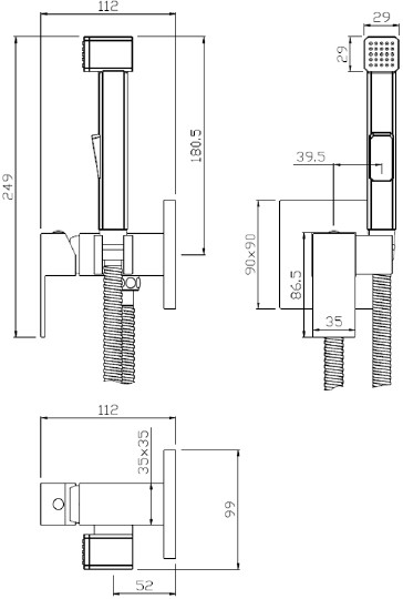 гигиенический душ со смесителем olive's granada 05131gn хром