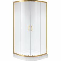 Душевой уголок Niagara Nova 100×100 NG-6407-08 GOLD профиль Желтое золото стекло прозрачное