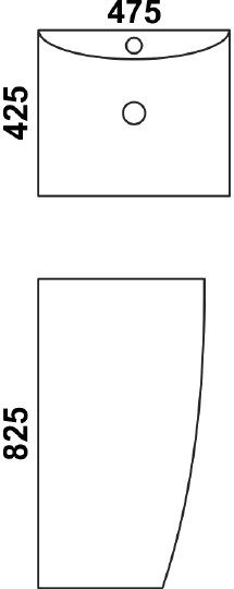 раковина напольная 47.5 см melana mln-b143