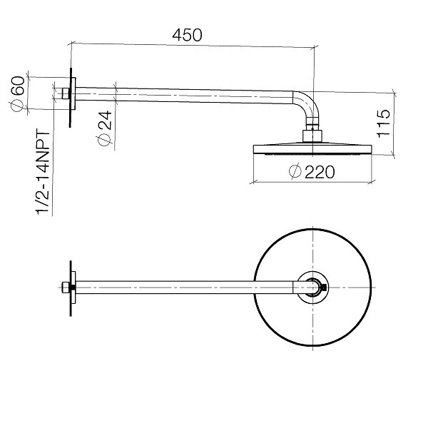 верхний душ 450 мм dornbracht series specific 28.649.970.00 хром