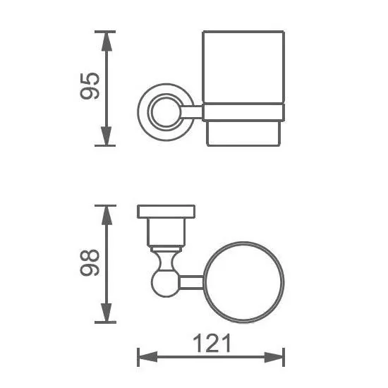 Стакан для зубных щеток Aquanet 3884 латунь 