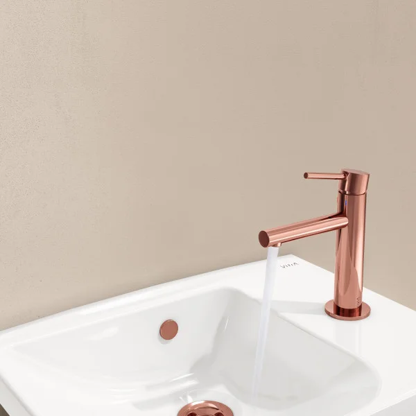 смеситель vitra origin a4255629 для раковины, медный