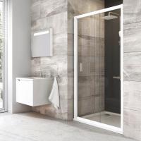 Дверь для душевой кабины в нишу Ravak Blix BLDP2-120 0PVG0100Z1 профиль белый, стекло прозрачное