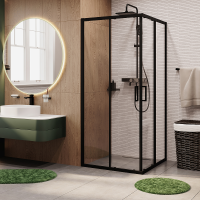 Душевой уголок WasserKRAFT Dill 61S03 90×90 см, профиль черный матовый, стекло прозрачное