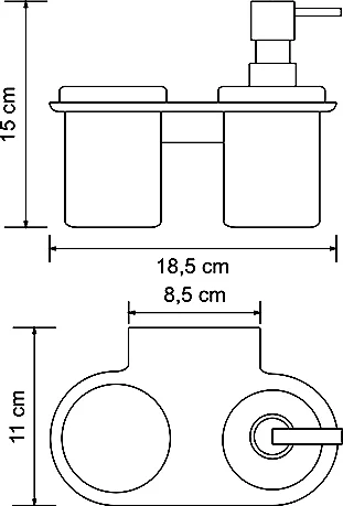 Дозатор для жидкого мыла WasserKRAFT Kammel K-8389 со стаканом для зубных щеток, цвет хром