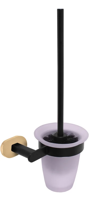 Ёршик для унитаза Rav Slezak Yukon YUA0500CMATZ черный матовый, золото