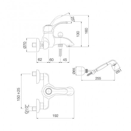 смеситель для ванны с душем fima carlo frattini lamp f3304cr