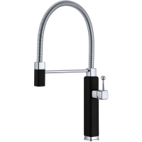 Смеситель для кухни Vincea VKF-101MB с гибким изливом, хром/черный матовый