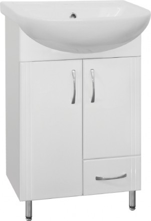 тумба под раковину style line эко стандарт 10 ладога 50 белый глянец