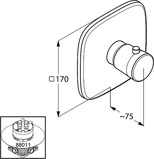 смеситель для душа kludi ambienta 537290575 с термостатом