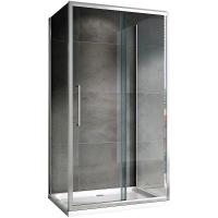 Душевой уголок Abber Schwarzer Diamant 140x50 AG30140хh-S50-S50 профиль хром, стекло прозрачное