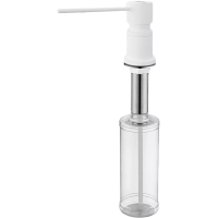 Дозатор для жидкого мыла Paulmark Kraft D003-WH 350 мл, встраиваемый, для кухни, белый матовый