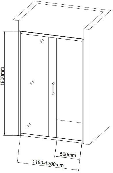 дверь для душевой кабины в нишу aquanet sd-1200a 120 209406 профиль хром стекло прозрачное