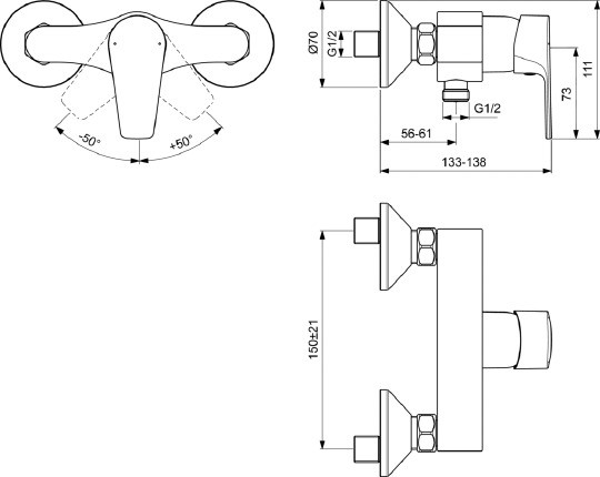 смеситель для душа ideal standard esla bc228aa