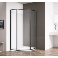 Душевой уголок Cezares Eco 90x90 ECO-O-P-1-90-P-NERO профиль Черный матовый стекло рифленое