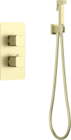 Гигиенический душ Timo Petruma 5089/17SM со смесителем, С ВНУТРЕННЕЙ ЧАСТЬЮ, золото матовое