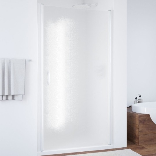 Дверь для душевой кабины в нишу Vegas Glass EP 85 01 02 профиль белый, стекло шиншилла