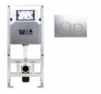 Инсталляция для унитазов WeltWasser WW AMBERG 506 ST CR с хром кнопкой смыва