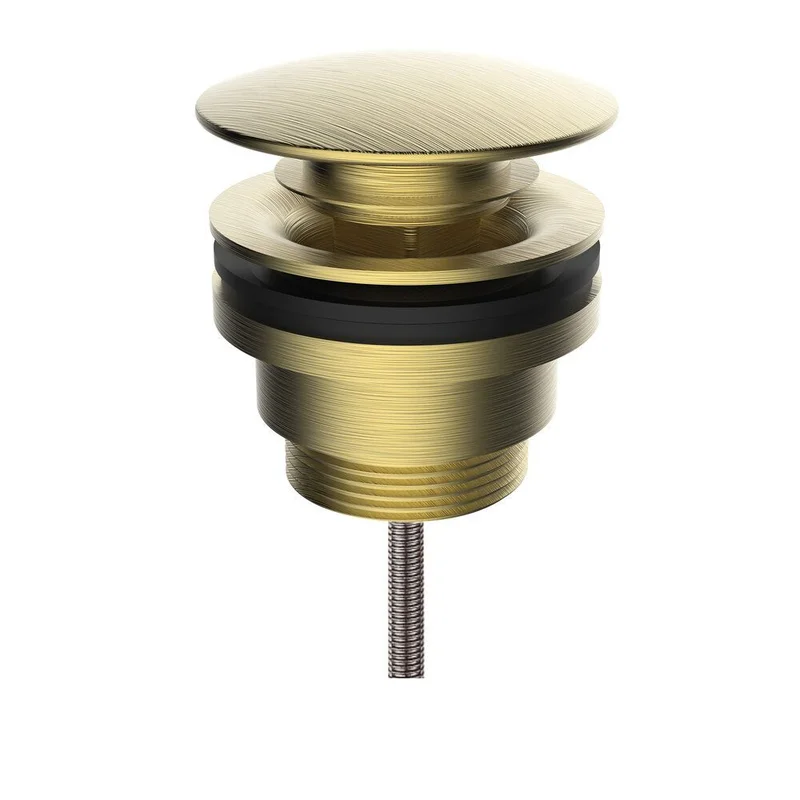 Донный клапан Clever Leo 61979 для раковины, с переливом, брашированное золото