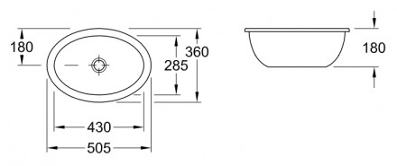 раковина встраиваемая villeroy & boch loop & friends 6161 10 r1 43x28.5 см