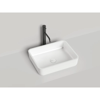 Накладная раковина в ванную Salini Gloria 309 1102209G/M, 48 x 38 см, из материала Solix, глянцевая или матовая, белая