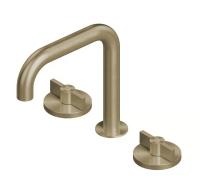 Смеситель Quadro design Valvola01 19 31V OC для раковины, вентильный, на раковину/столешницу, высота 17.2 см, вынос излива 15 см, без донного клапана, золото светлое (Light Gold)