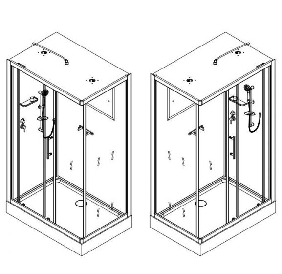 душевая кабина esbano elegancia eskw108сkr esw-108 сkr (прозрачные)