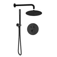 Душевая система AQUAme AQM8405MB с термостатом цвет Черный матовый
