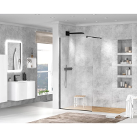 Душевая перегородка Cezares Liberta 130 LIBERTA-L-1-130-C-NERO профиль Черный матовый стекло прозрачное