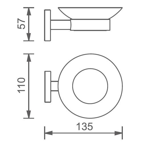 Мыльница для ванной Aquanet 4585 хром