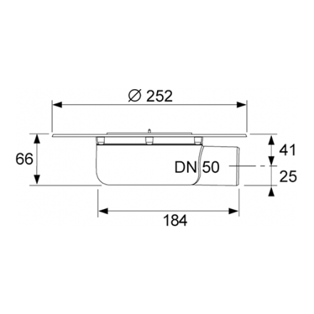 сифон tece drainpoint s dn50 3601401 горизонтальный, для террас и балконов, без декоративной решетки