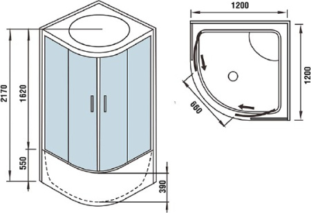 душевая кабина weltwasser ww500 emmer 12055 120x120 10000003289 профиль хром стекло прозрачное